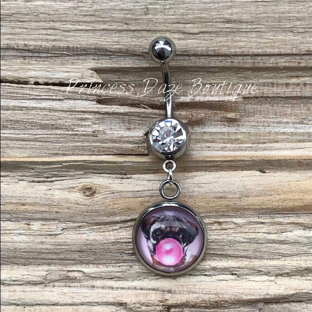 Cute Dog Bubble Gum Belly Button Ring